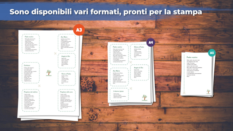 Preghiere da stampare e ritagliare - Disponibili vari formati di stampa